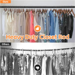 Closet Rods for Hanging Clothes, Heavy Duty Closet Rod 17-27 Inch Adjustable Clothes Hanging Bar Metal Shower Curtain Rods for Closet, Wardrobes, Bathroom, Windows
