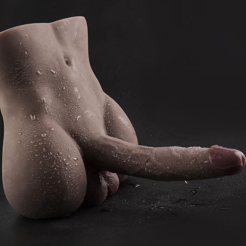 Male Sex Doll With Flexible Dildo Realistic Huge Cock, Black Men Sex Dolls For Women, Male Sex Doll Torso Tight Anal Hole 8In Cock For Female Masturbation, Unisex Masturbator Toy For Gay Couple 7Lb