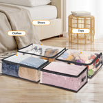 2pcs Clear Clothes Organizer Storage Bags, Foldable Bed Sheet Comforter Storage Bags PVC Organizers with Zipper for Sweaters, Bedding Sets, Closet(35l, 9.5 Gallons)