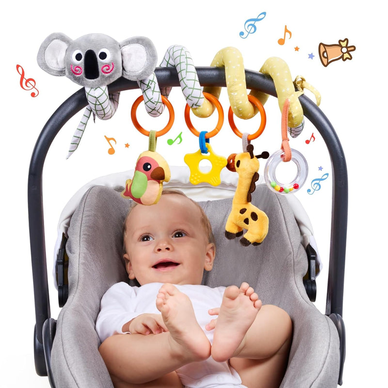 Spiral Car Seat Toys Baby Toys For 0 3 6 9 12 Months, Infant Stroller Toy N