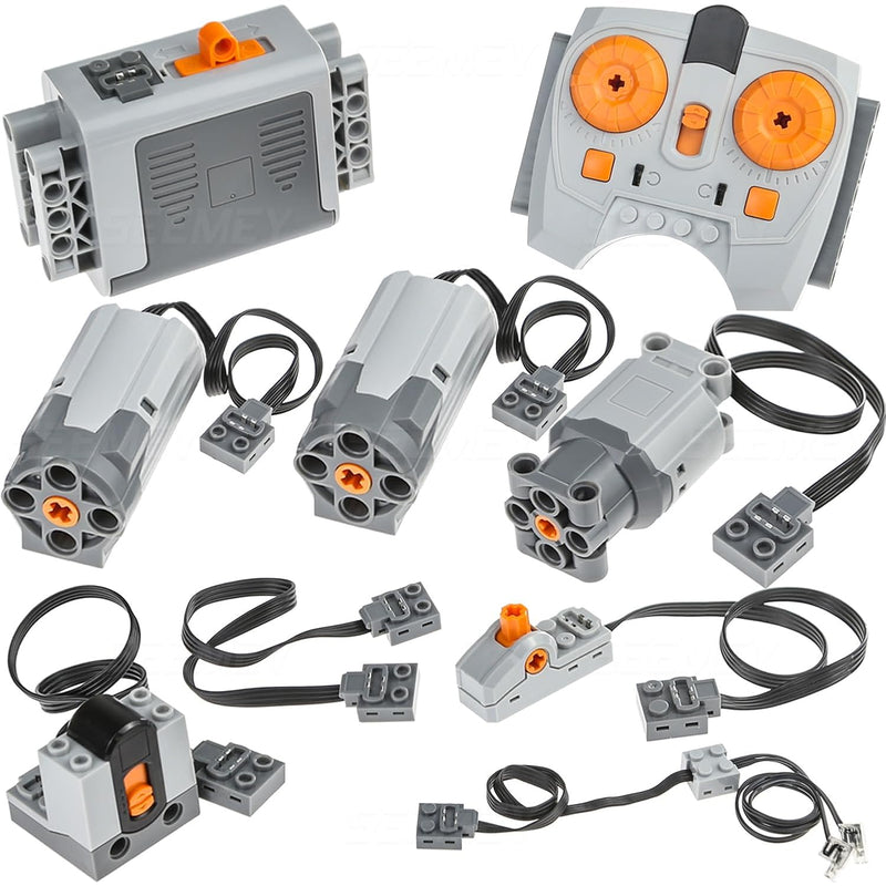 9Pcs Technical Parts, Power Function Parts Set Battery Box Infrared Adjusta