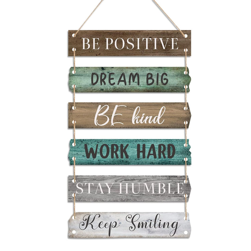 6 Pieces Rustic Wall Hanging Plaque Sign Inspirational Wall Art Farmhouse Wood