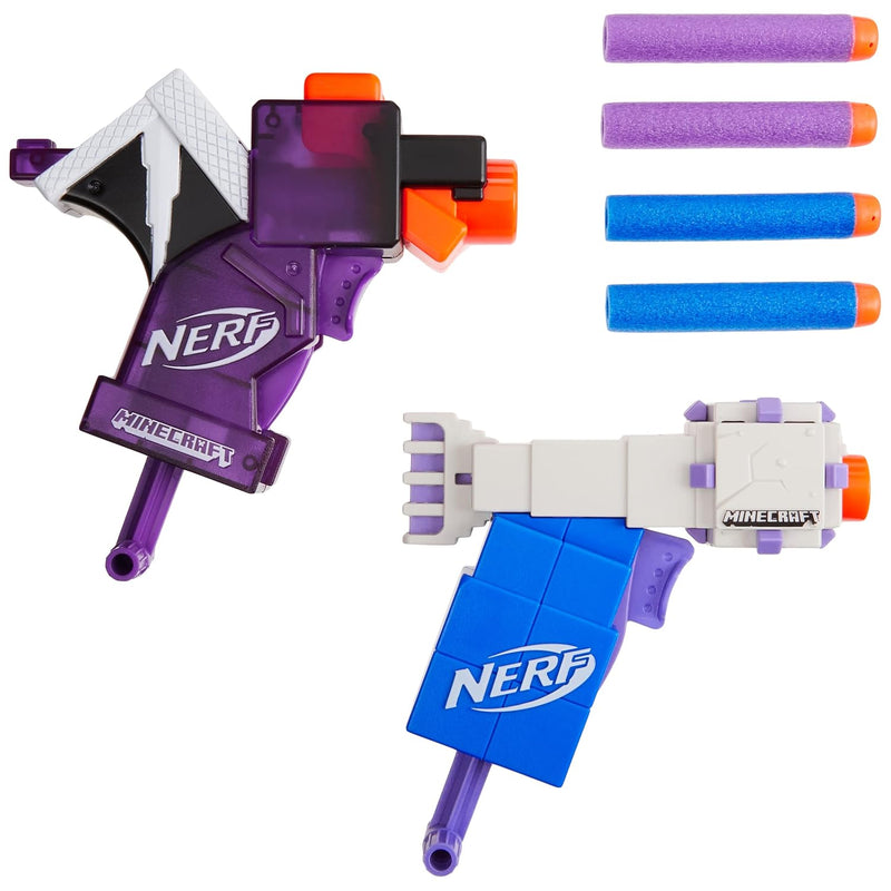 Nerf MicroShots Minecraft Ender Dragon and Elder Guardian Mini Blaster 2-Pa