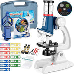 Kids Microscope Science Kit 100X-1200X with LED Light and 58 Pieces