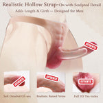 Strap On Dildo Harness Wearable Panties For Men, 5.6 Inch Realistic Hollow Penis In Soft Silicone, Ultra-Elastic Triangle-Style Penis Sleeve, Strapon Underwear For Couples Pegging, With Storage Bag