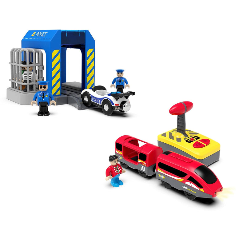 Train Track Accessories Of Police Station & Remote Control Train, Battery Oper