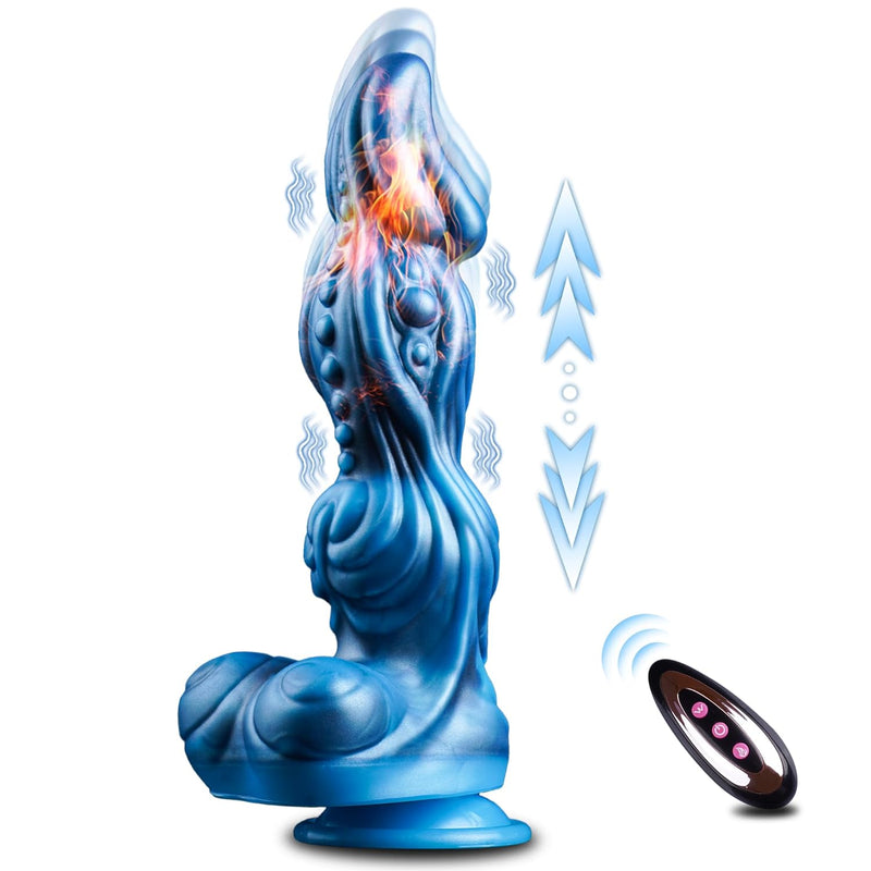 Thrusting Dildo Dragon Monster Dildo Fantasy Horse Dildo With Suction Cup, 9.72" 4In1 Dog Knot Dildo Huge Anal Dildo Vibrating Silicone Thick Dildo Big Anal Toys With Heating, Adult Toys For Women Men