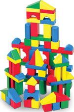 100-Piece Wooden Building Blocks Set for Toddlers Ages 2+