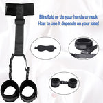 Adjustable BDSM Neck-to-Wrist Restraint Set with Collar & Blindfold for Couples