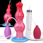9”Realistic Squirting Inflatable Dog Knot Dildo 2 Big Knotted Expanding Butt Plug Strong Ejaculating Toy Silicone Soft Fantasy Dildo G-Spot Cumming Animal Penis Plug Adult Sex Toys & Games (M)