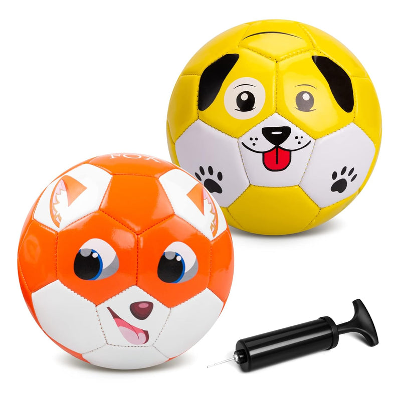 Pack Of 2 Soccer Balls Size 2 Kids Soccer Balls Toddler Balls With Pump Bac