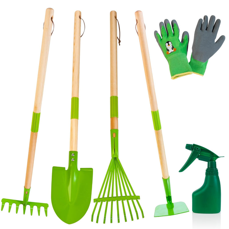 Kids Garden Tools Set, 7 Pcs Gardening Tool For Kids With Gloves, Shovel, R