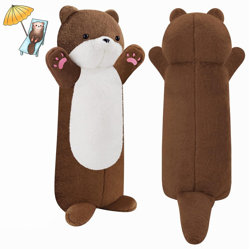 Long Otter Plush Pillow, 25.2" Weighted Stuffed Animal Giant Stuffed Otter