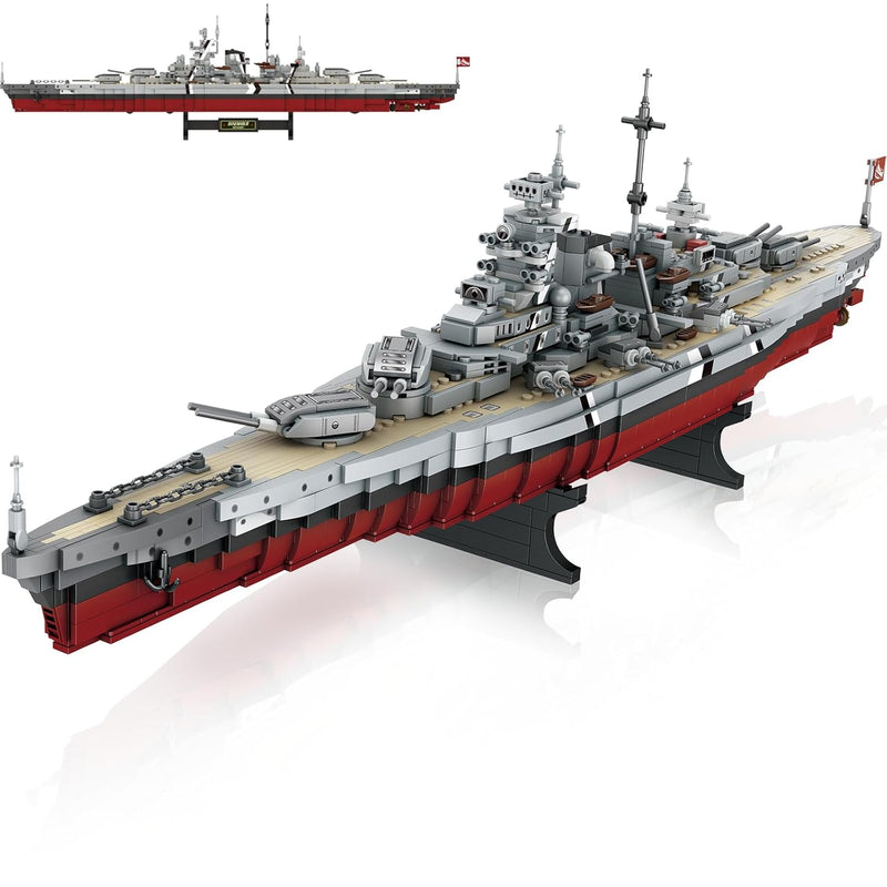 Battleship Bismarck Building Block Set Large Moc Military World Bismarck Cl