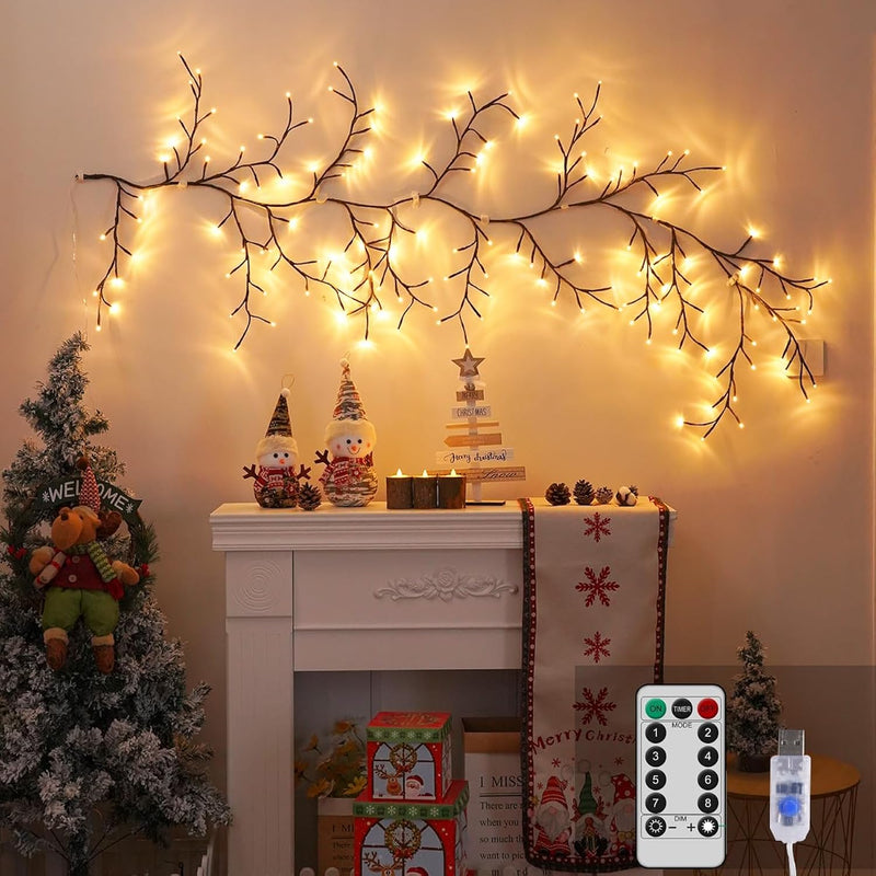 Lighted Willow Vines Lights For Home Decor, 6Ft Christmas Swags Decoration Ind
