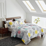 7 Pieces Comforter Sheet Set Queen Size Bed In A Bag - Colorful Dots Style - Soft Microfiber, Warm Reversible Bedding Set (1 Comforter, 2 Pillow Shams, 1 Flat Sheet, 1 Fitted Sheet, 2 Pillowcases)