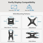 Full Motion TV Monitor Wall Mount Bracket Swivel Tilt Extension Rotation for Echo Show 21/15 and Most 13-42 Inch LED LCD Flat Curved Screen TVs & Monitors, Max VESA 200x200mm up to 44lbs