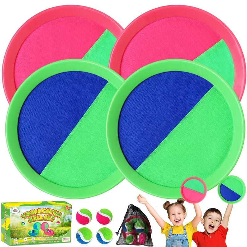 Toss Catch Ball Toy Set: Upgraded Kid Outdoor Toy Game Beach Backyard Lawn