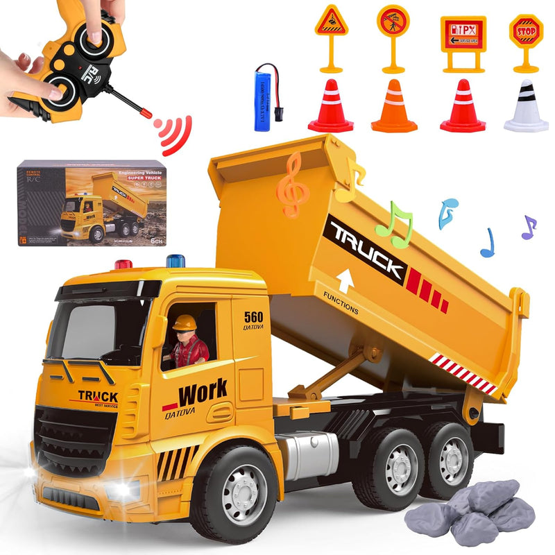 Kids Toys Cars Present For 5+ Year Old Boy Remote Control Dump Truck Toy With