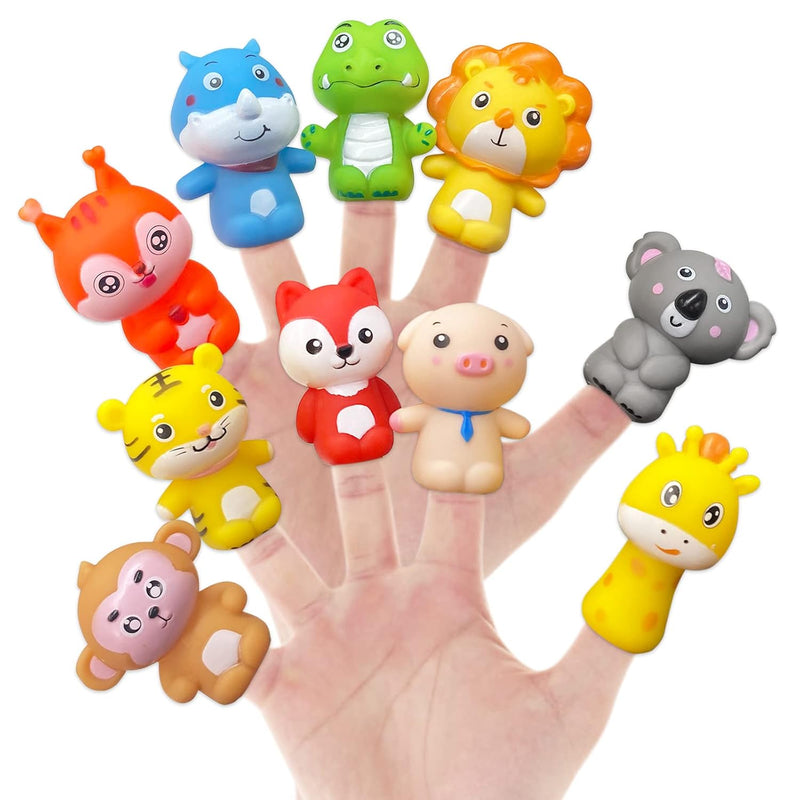 10 Pcs Rubber Animal Finger Puppets For Toddlers Finger Hands Party Toys For K