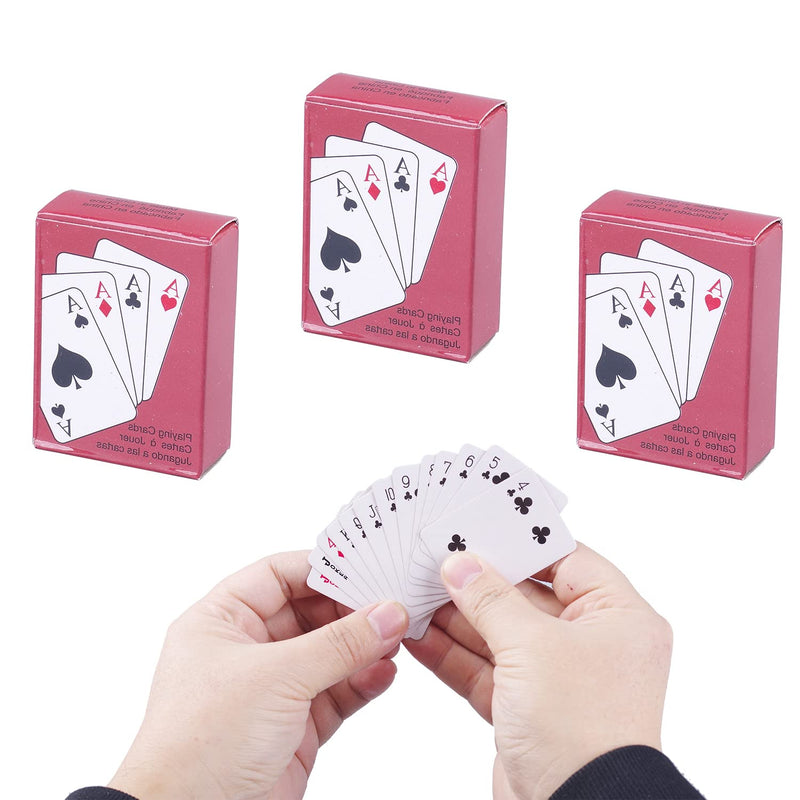 5 Decks Mini Playing Cards Party Favor, Miniature Poker Cards Traveling Dec