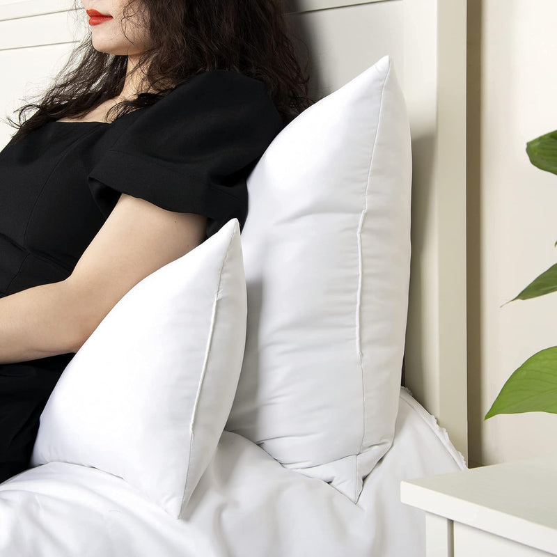 Goose Down Feather White Pillow Inserts Plus Lumbar Pillow Inserts