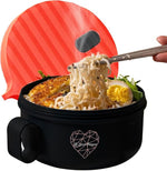 Ramen Bowl, 40 oz Microwaveable Noodle Cooker for Ramen, Pho, Soup, and Pasta, Dishwasher Safe and Portable, Ideal for Home, Office, Dorm, or Gift (Red)
