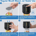 Electric Mason Jar Vacuum Sealer Kit for Wide Mouth and Regular Mouth Mason Jars