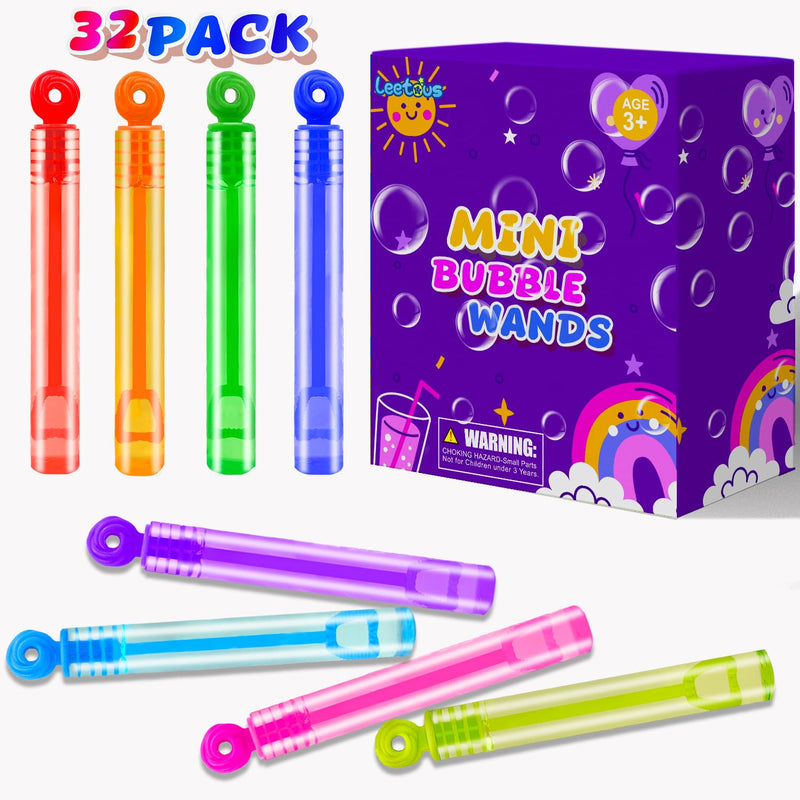 Kids Party Goodie Gift Bag Stuffer Fillers,32 Pack Mini Bubble Wand Toys,Sm