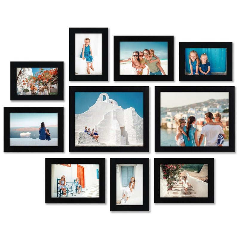 10 Pack Black Picture Frames Collage Wall Decor - Gallery Wall Frame Set With