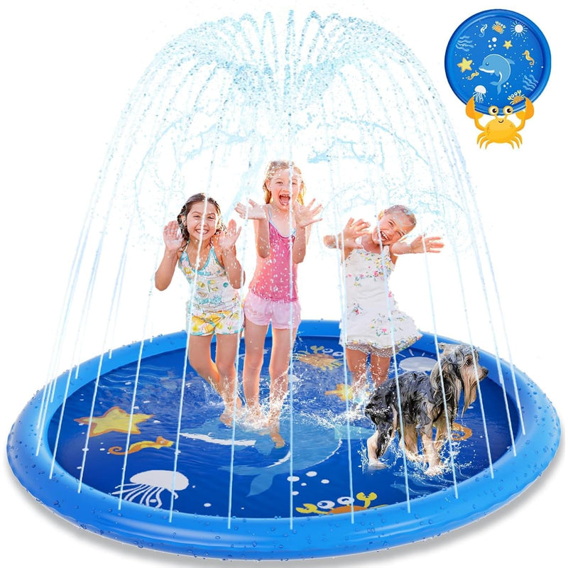 Splash Pad For Toddlers, 67" Sprinkler For Kids, Thicken Baby Pool Water Ma