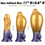 8” Inflatable Dildo&Leather Strap On With10 Dildo