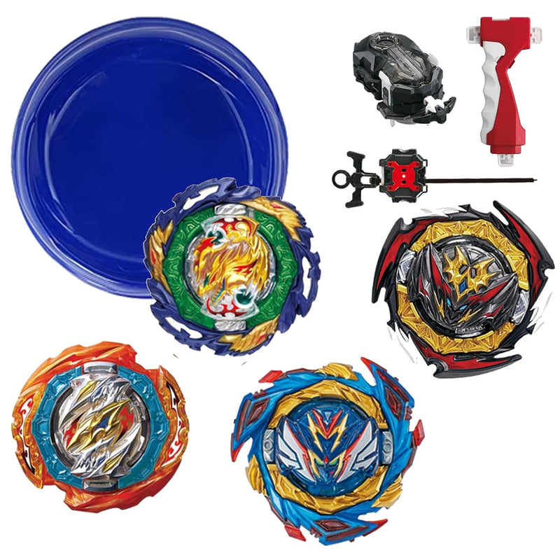 Battling Tops Burst Toy Game 4 Set Spinning Tops 2 Launchers Battle Battlin