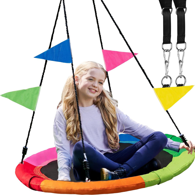 Tree Swing 40 Inch Saucer Swing For Kids Outdoor Round Disc Swing With 900L