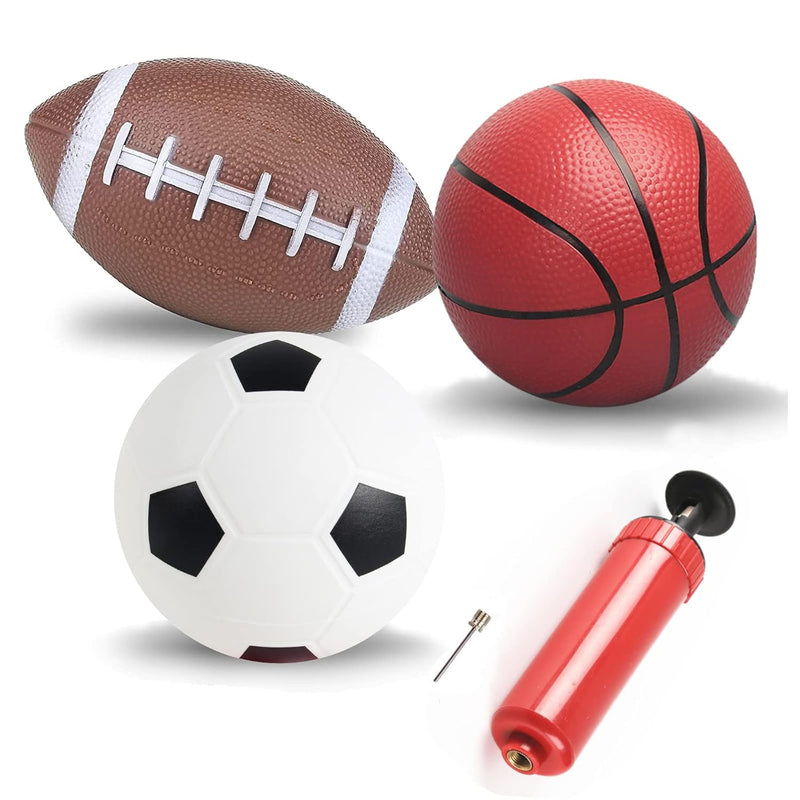 Soccer Basketball Football Small Sports Bouncy Balls With Hand Pump For Kid