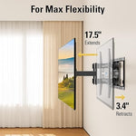 TV Wall Mount for 32-65 Inch TV, TV Mount with Swivel and Tilt, Full Motion TV Bracket with Articulating Dual Arms, Fits 16inch Studs, Max VESA 400X400 mm, 99lbs
