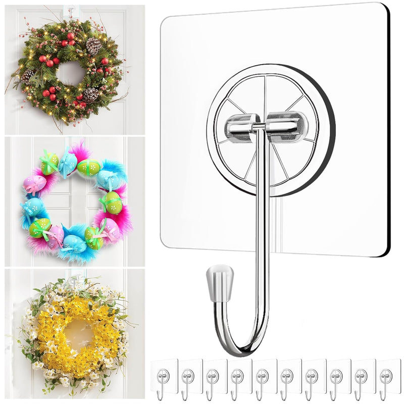 Wreath-Hangers-For-Front-Door,Large Clear Wreath-Door-Hanger-Easter-Christmas-