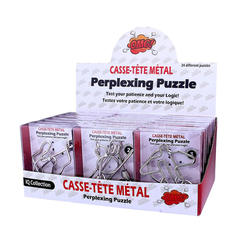 Assorted Metal Puzzle Large 24 Pack Iq Wire Metal Puzzles With Paper Box Gi