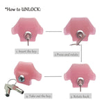 HT-V5 Chastity Cage - Resin, Click & Lock Key, 5 Sizes Rings Included
