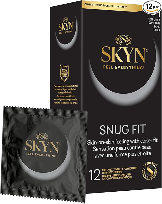 FIT Non-Latex Condoms, Ultra-Thin & Lubricated for Comfort, 12-Count