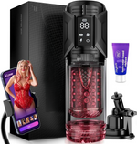 App Controlled Male Masturbator with Thrusting Rotation and Suction Functions