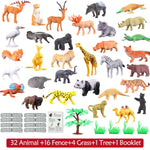 Animals Figure,54 Piece Mini Jungle Toys Set, Realistic Wild Vinyl Plastic Animal Learning Party Favors For Boys Girls Kids Toddlers Forest Small Playset Cupcake Topper