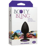 Booty Bling - Spade Shaped Silicone Anal Plug With Jeweled Base - 3" Long And 1.2" Wide - Small - Purple Jewel