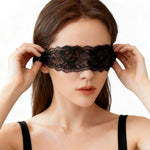 Lace Eye Mask for Women, Adjustable Hollow Out Lace Sleep Eye Patch for Yoga, Meditation, Gaming, Relaxation, Halloween Party Costume, Romantic Black Gift Accessory