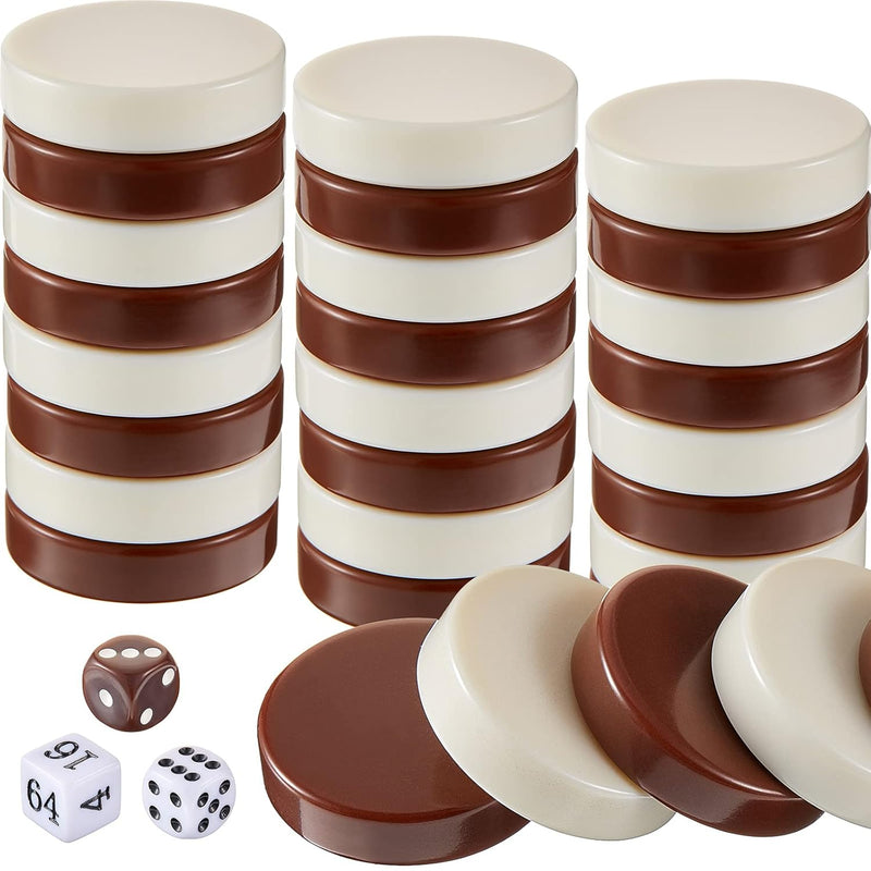 30 Pieces Backgammon Pieces Checkers 1.25 Inch Replacement Checkers Board G