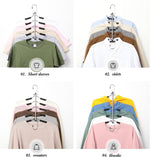 Clothes Hangers Space Saving Shirt Hangers, Znben Non Slip Coat Hangers with Padded Foam Stainless Steel 5 in 1 Closet Storage Organizer for Sweatshirt T-Shirt Hoodie Sweater 2 Pack Black