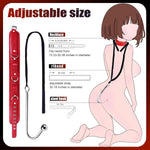 Stainless Steel Anal Hook & Leather Collar Restraint Set – Adjustable Bondage Kit