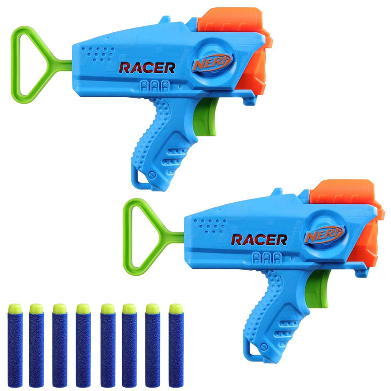 Nerf Elite Racer Easy-Play Dart Blaster 2 Pack, 8 Nerf Elite Darts, Nerf Bl