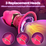 Sucking Vibrator Clit Sucker With 3 Brush Heads And Removable Cup, 8 Suckion 12 Rotation Modes Vibrators For Clitoral Nipple Stimulation, Rose Toy Adult Sex Toys For Women Or Couples Pleasure