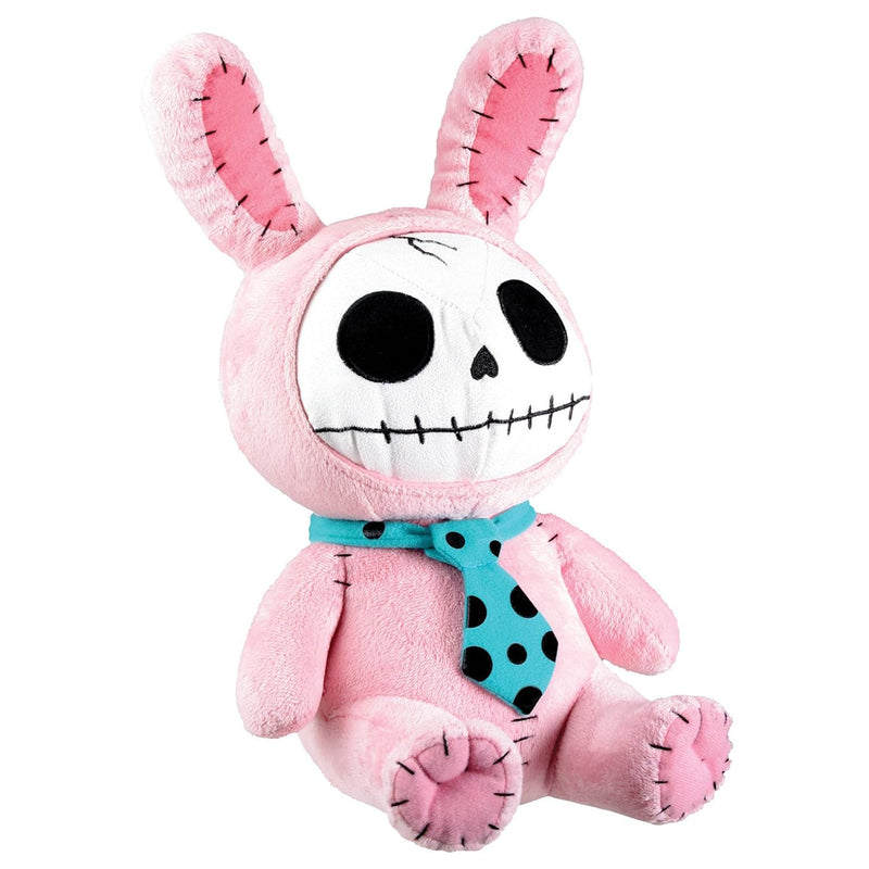Furrybones Pink Bunny Bun Bun Wearing Polka Dotted Blue Tie Plush Doll